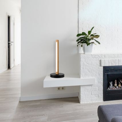 Lámpara de sobremesa LED VERDE LED/10W/230V 3000K roble/negro