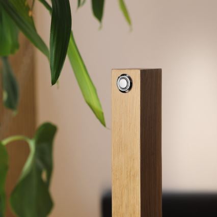 Lámpara de sobremesa LED VERDE LED/10W/230V 3000K roble/negro