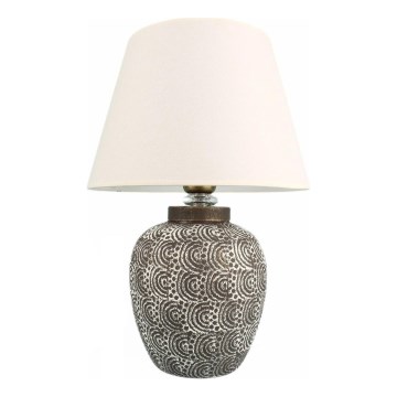 Lámpara de sobremesa RAMZES 1xE27/40W/230V blanca/gris