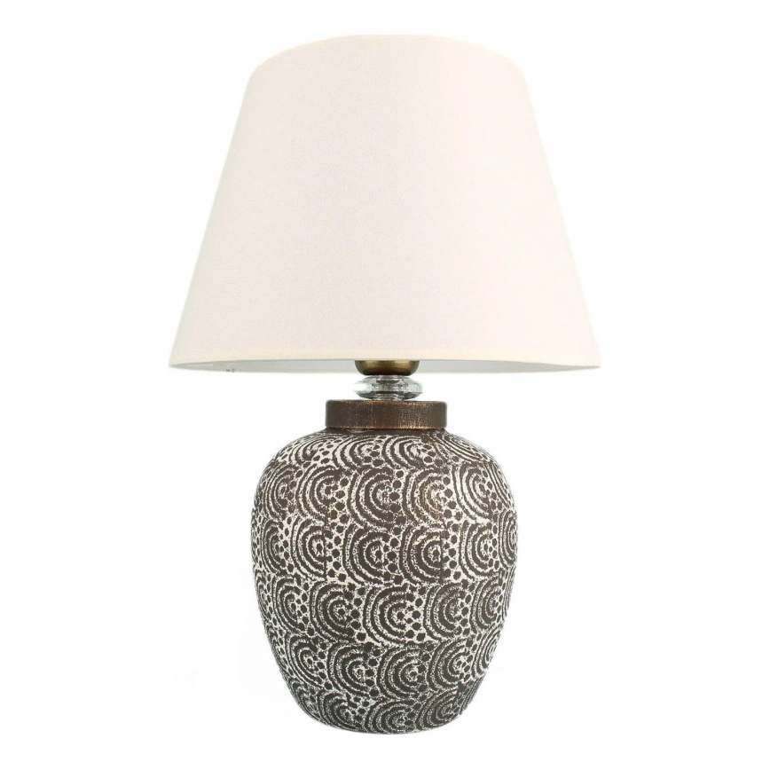 Lámpara de sobremesa RAMZES 1xE27/40W/230V blanca/gris