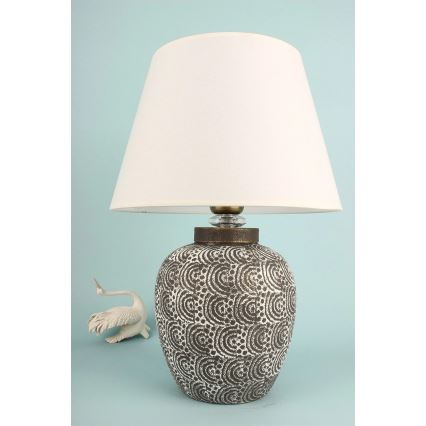Lámpara de sobremesa RAMZES 1xE27/40W/230V blanca/gris