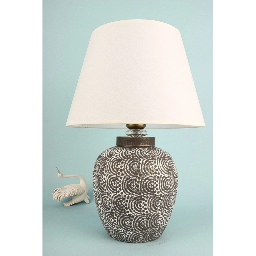 Lámpara de sobremesa RAMZES 1xE27/40W/230V blanca/gris