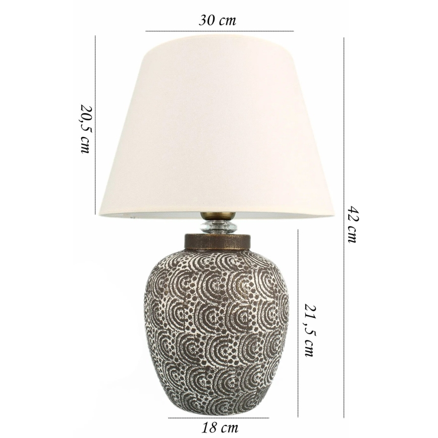 Lámpara de sobremesa RAMZES 1xE27/40W/230V blanca/gris