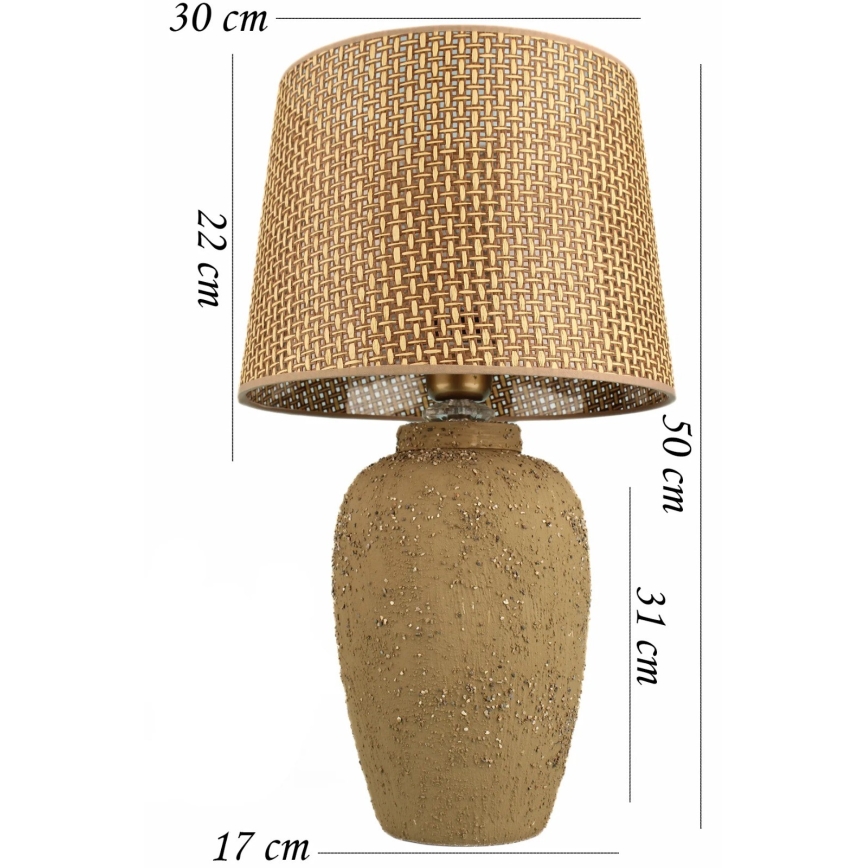 Lámpara de sobremesa RAMZES 1xE27/40W/230V marrón