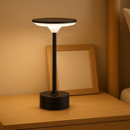 Lámpara de sobremesa táctil recargable LED TAVOLO LED/2,5W/5V 2400 mAh 3000-6000K negra