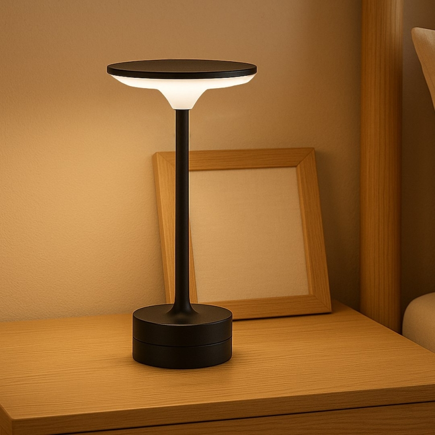 Lámpara de sobremesa táctil recargable LED TAVOLO LED/2,5W/5V 2400 mAh 3000-6000K negra