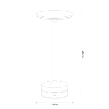 Lámpara de sobremesa táctil recargable LED TAVOLO LED/2,5W/5V 2400 mAh 3000-6000K negra