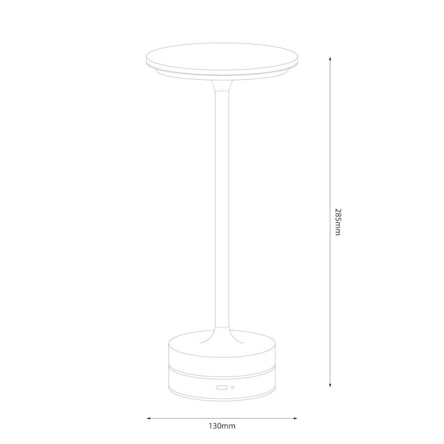 Lámpara de sobremesa táctil recargable LED TAVOLO LED/2,5W/5V 2400 mAh 3000-6000K negra