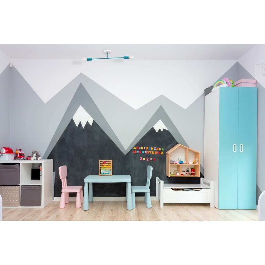 Lámpara de superficie CAMBRIDGE 2xE27/15W/230V azul