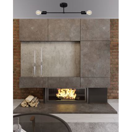 Lámpara de superficie CAMBRIDGE 2xE27/15W/230V negro