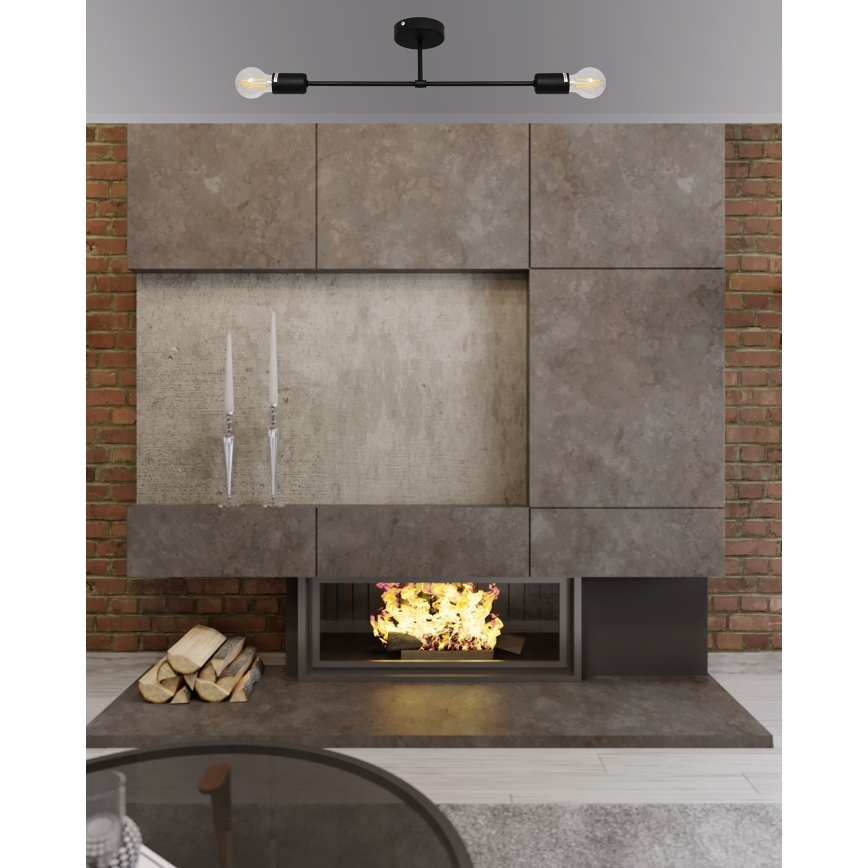 Lámpara de superficie CAMBRIDGE 2xE27/15W/230V negro