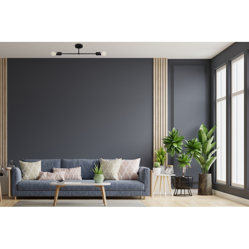 Lámpara de superficie CAMBRIDGE 2xE27/15W/230V negro