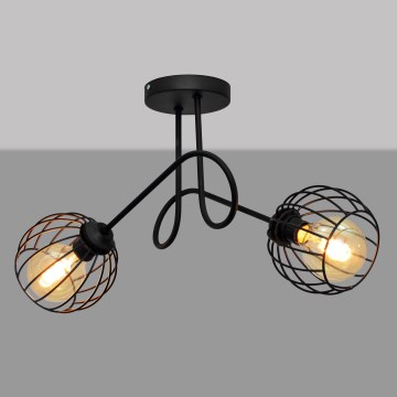 Lámpara de superficie OXFORD 2xE27/15W/230V negro