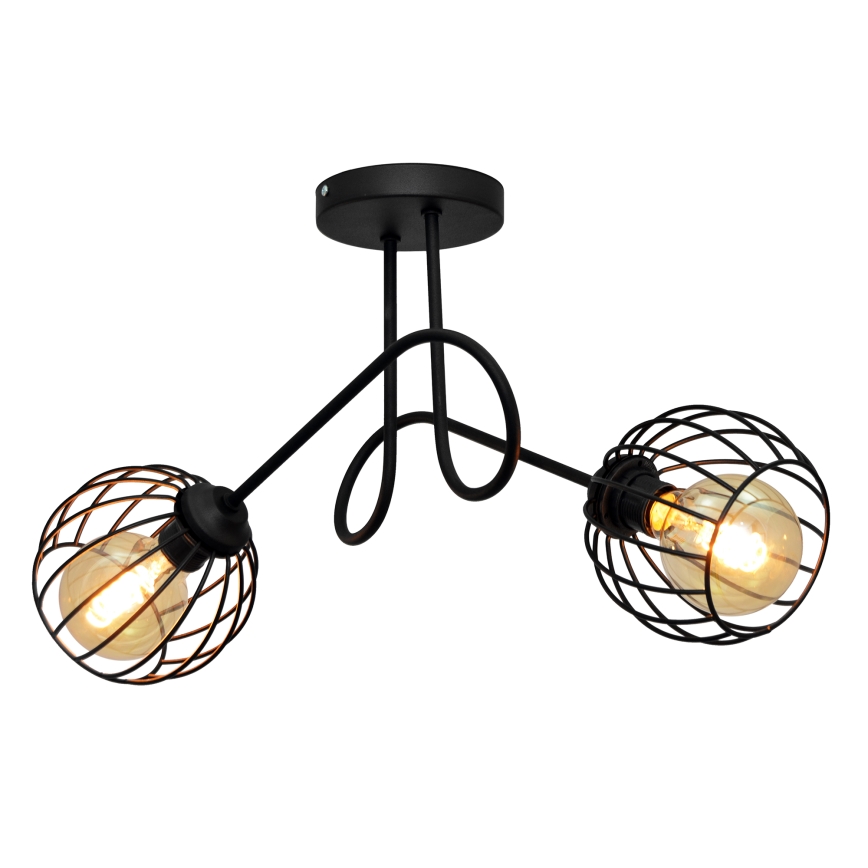 Lámpara de superficie OXFORD 2xE27/15W/230V negro