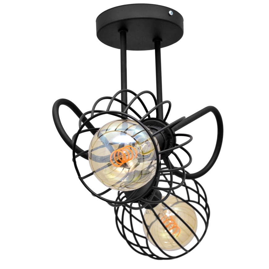 Lámpara de superficie OXFORD 2xE27/15W/230V negro