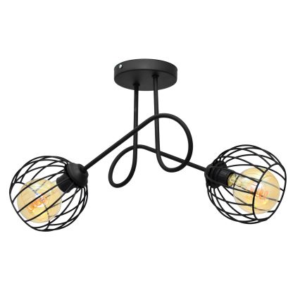 Lámpara de superficie OXFORD 2xE27/15W/230V negro