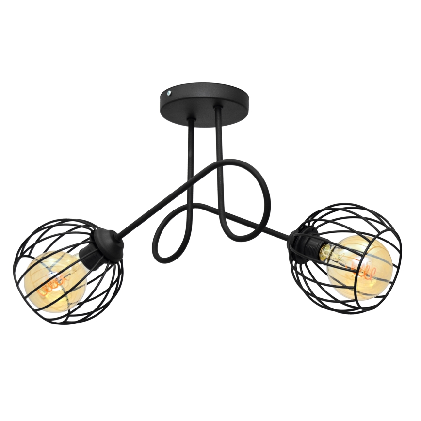Lámpara de superficie OXFORD 2xE27/15W/230V negro