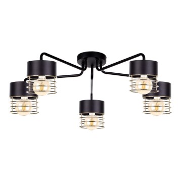 Lámpara de superficie ROY 5xE27/60W/230V negro