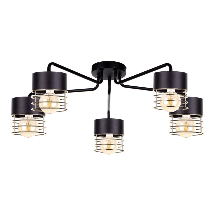 Lámpara de superficie ROY 5xE27/60W/230V negro