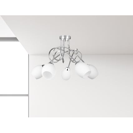 Lámpara de superficie TWIST WHITE 5xE14/40W/230V