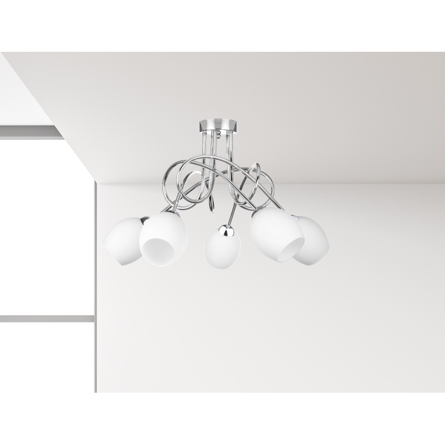 Lámpara de superficie TWIST WHITE 5xE14/40W/230V