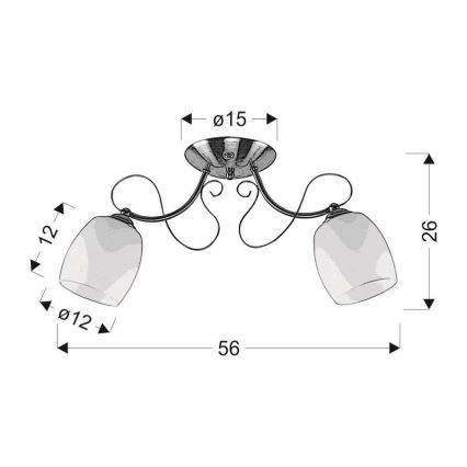 Lámpara de suspensión AMBA 2xE27/40W/230V