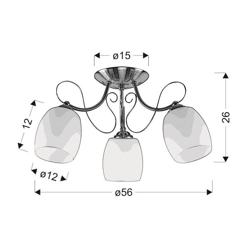 Lámpara de suspensión AMBA 3xE27/40W/230V