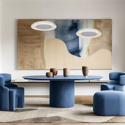 Lámpara de suspensión con cable PIATTINO LED/30W/230V 2700/3200/4000K diámetro 40 cm blanca