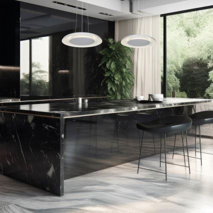 Lámpara de suspensión con cable PIATTINO LED/30W/230V 2700/3200/4000K diámetro 40 cm blanca