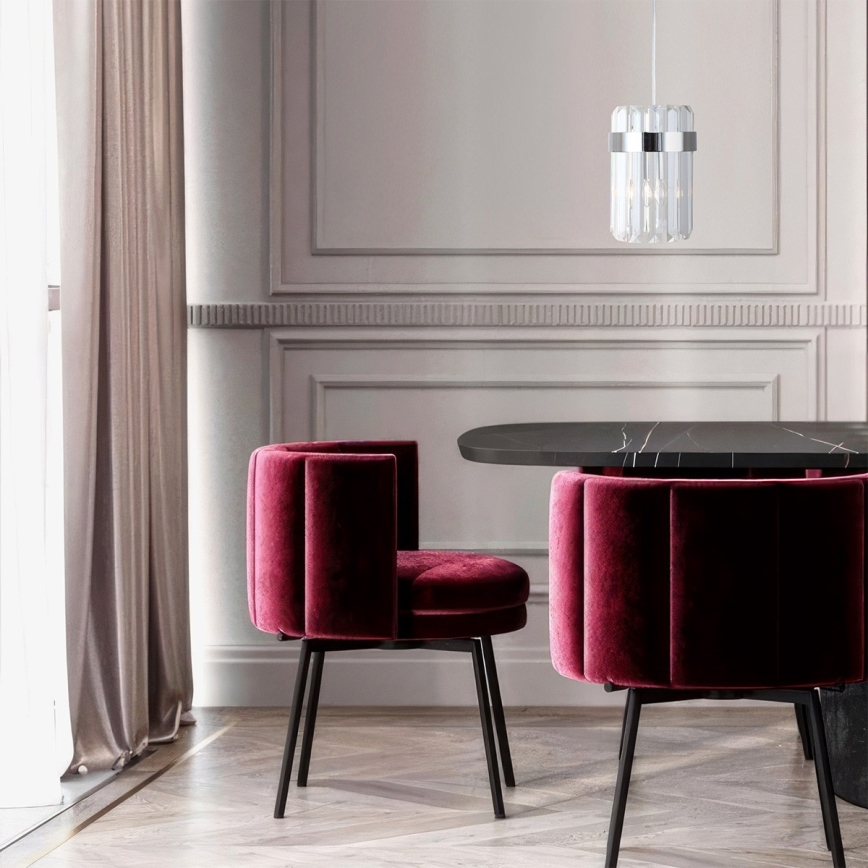 Lámpara de suspensión con cable VETRO 1xE14/10W/230V cromo brillante