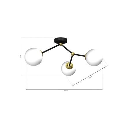 Lámpara de suspensión JOY 3xE14/40W/230V negro/dorado