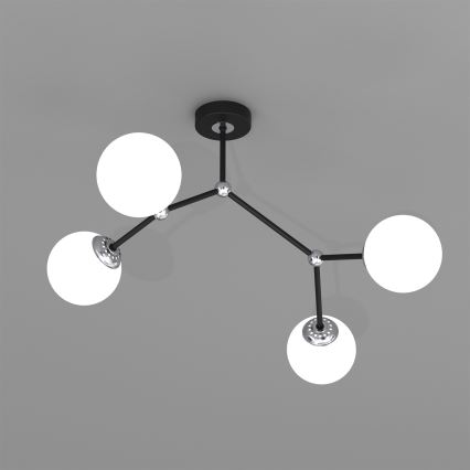 Lámpara de suspensión JOY 4xE14/40W/230V negro/cromo brillante