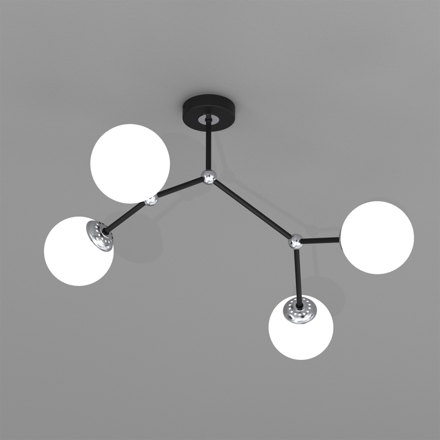 Lámpara de suspensión JOY 4xE14/40W/230V negro/cromo brillante