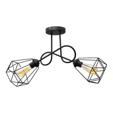 Lámpara de suspensión KARO 2xE27/15W/230V negro