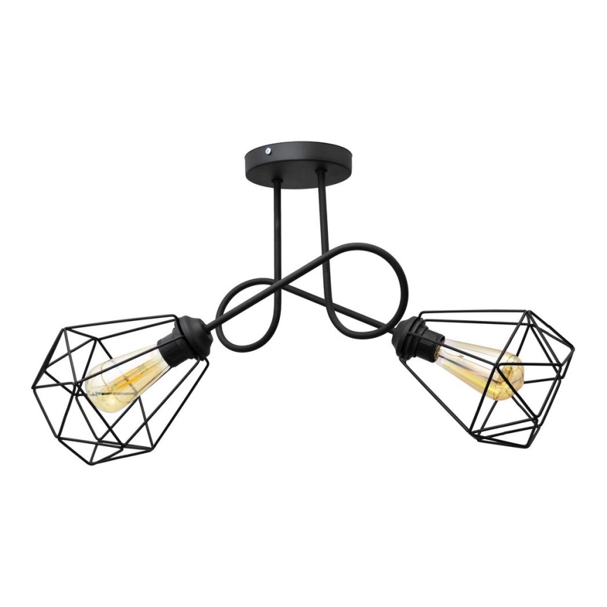 Lámpara de suspensión KARO 2xE27/15W/230V negro
