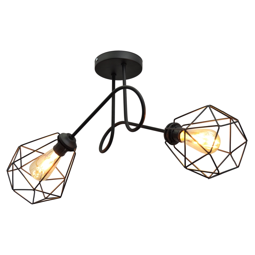 Lámpara de suspensión KARO 2xE27/15W/230V negro