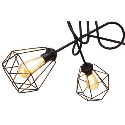 Lámpara de suspensión KARO 3xE27/15W/230V negro