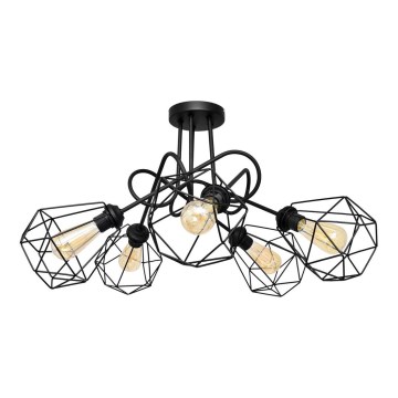 Lámpara de suspensión KARO 5xE27/15W/230V negro