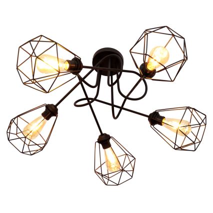 Lámpara de suspensión KARO 5xE27/15W/230V negro