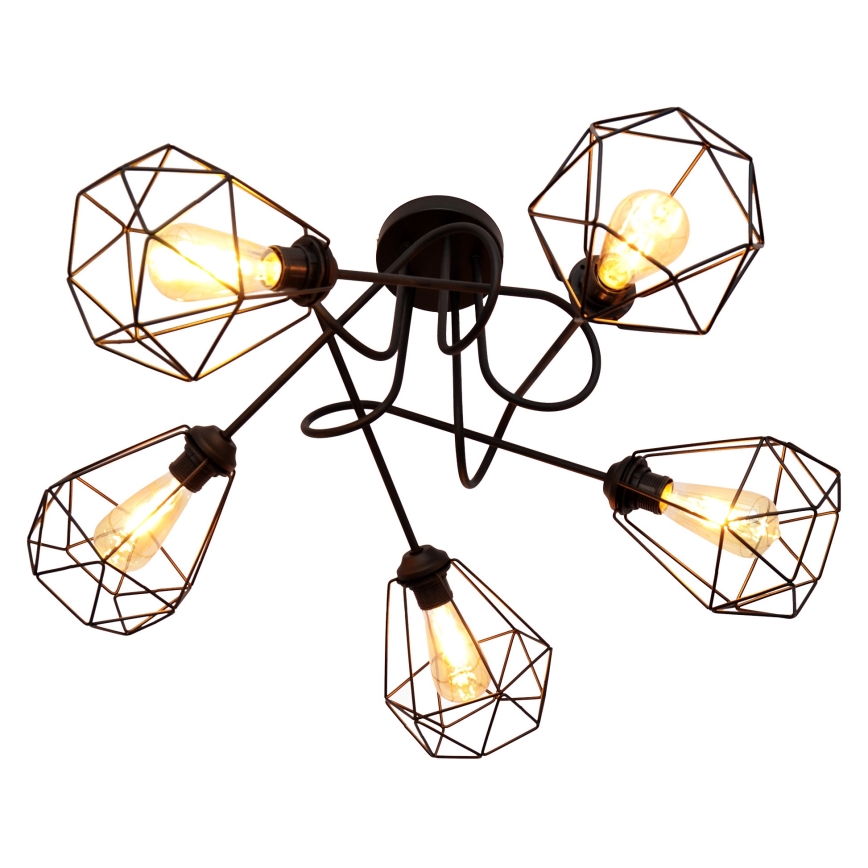 Lámpara de suspensión KARO 5xE27/15W/230V negro