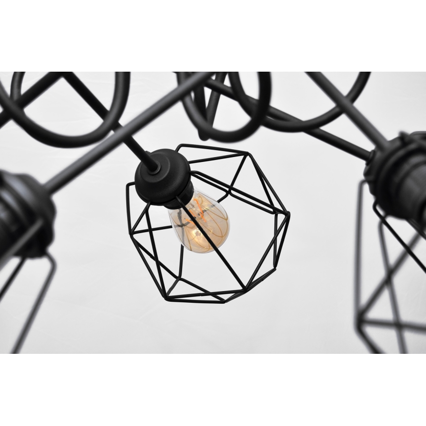 Lámpara de suspensión KARO 5xE27/15W/230V negro