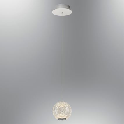Lámpara de suspensión LED CREMONA 1xLED/5W/230V 3000K cromo mate