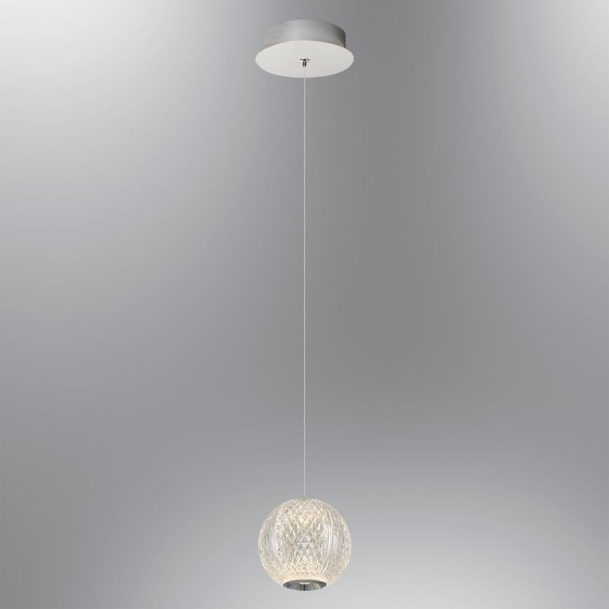 Lámpara de suspensión LED CREMONA 1xLED/5W/230V 3000K cromo mate