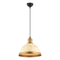Lámpara de suspensión MONZA 1xE27/40W/230V, diámetro 29 cm, crema/bronce