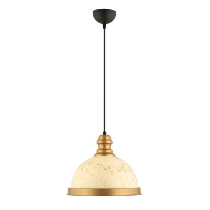 Lámpara de suspensión MONZA 1xE27/40W/230V, diámetro 29 cm, crema/bronce