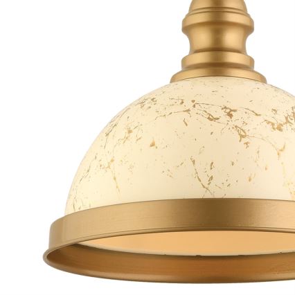 Lámpara de suspensión MONZA 1xE27/40W/230V, diámetro 29 cm, crema/bronce