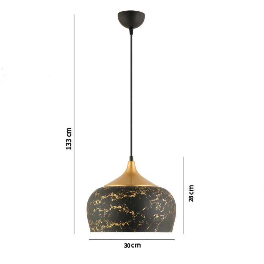 Lámpara de suspensión MONZA 1xE27/40W/230V, diámetro 30 cm, negra/bronce