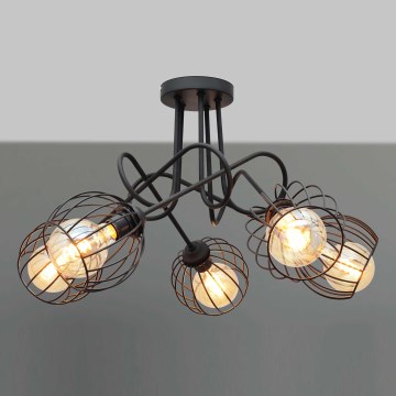 Lámpara de suspensión OXFORD 5xE27/15W/230V negro