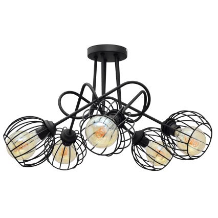 Lámpara de suspensión OXFORD 5xE27/15W/230V negro