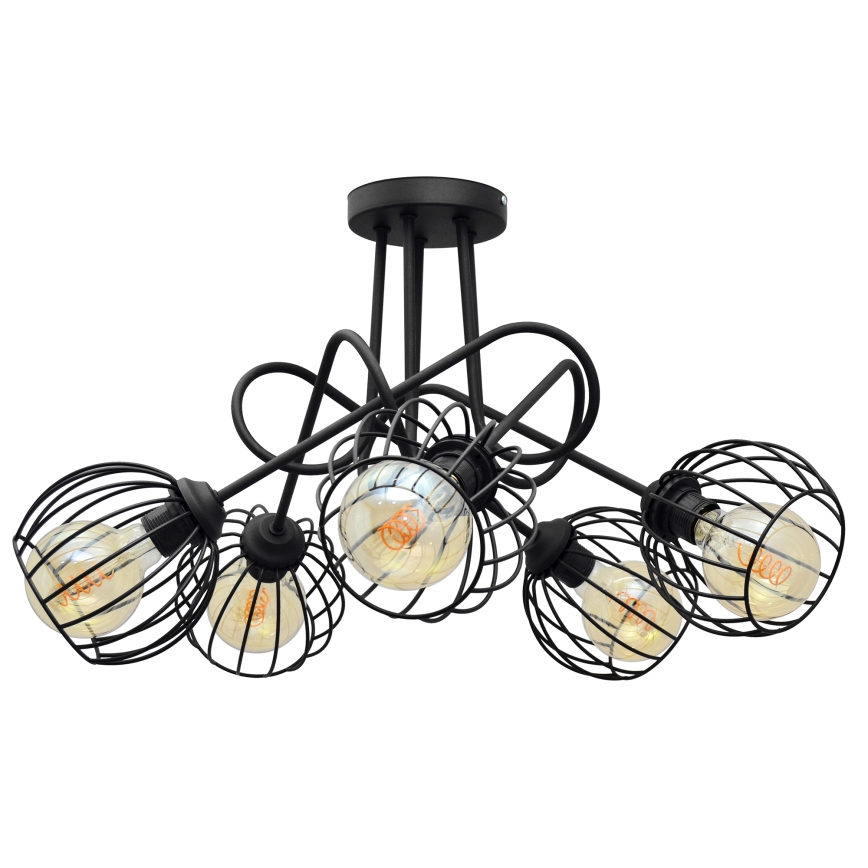 Lámpara de suspensión OXFORD 5xE27/15W/230V negro